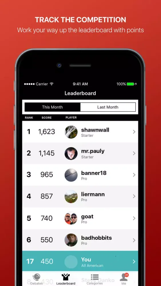 Fandings - Social Network for Sports Debate スクリーンショット