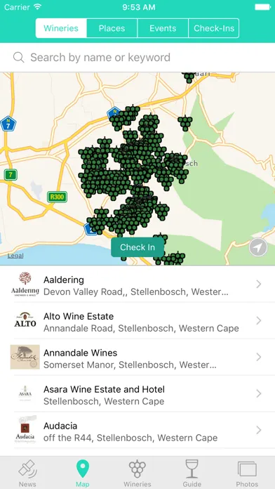 Screenshot di Stellenbosch Wine Routes