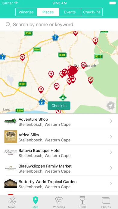 Screenshot di Stellenbosch Wine Routes