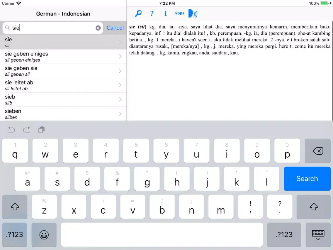 Kamus Lengkap - German iPad  スクリーンショット