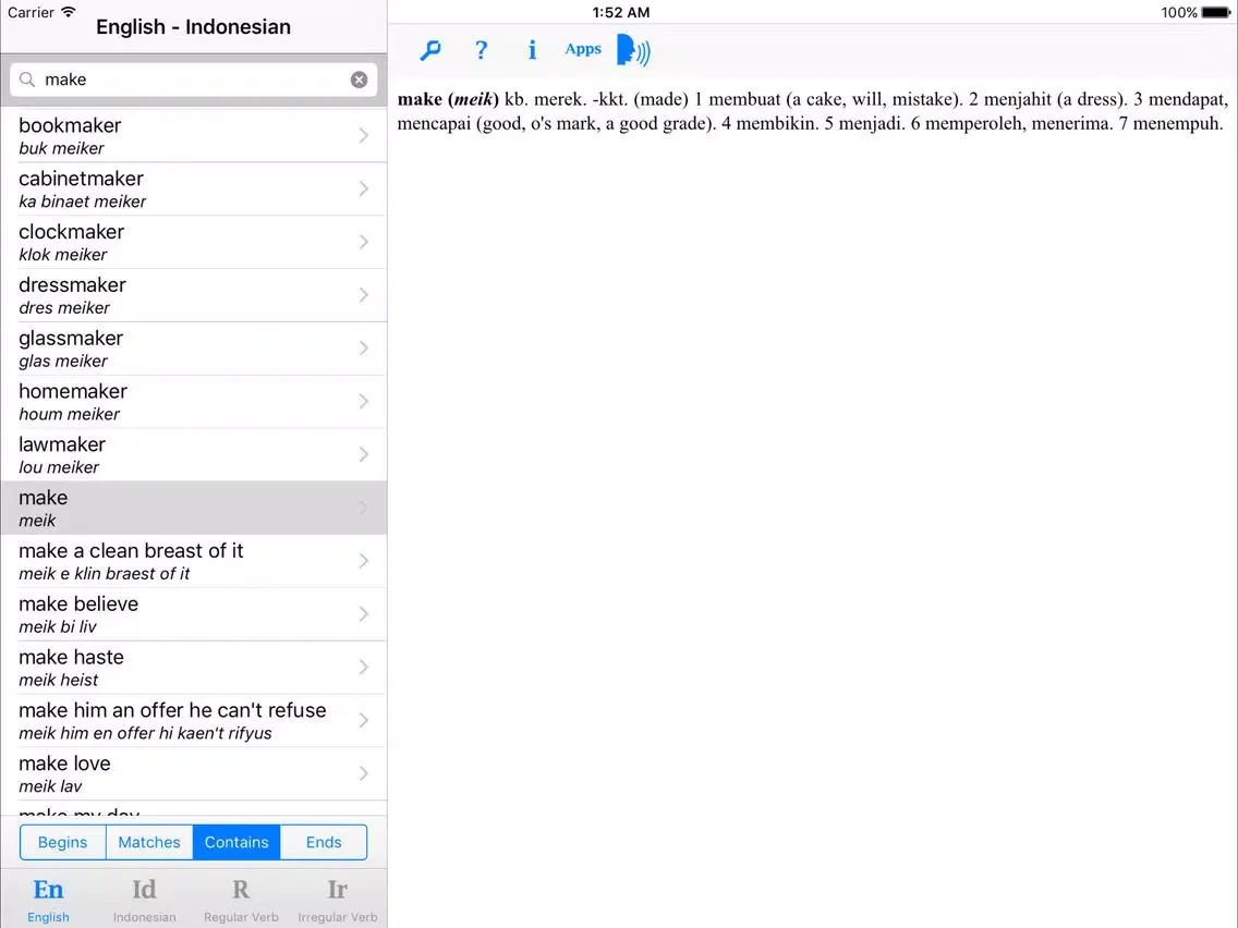 Kamus Lengkap Pro iPad  Ekran Görüntüleri