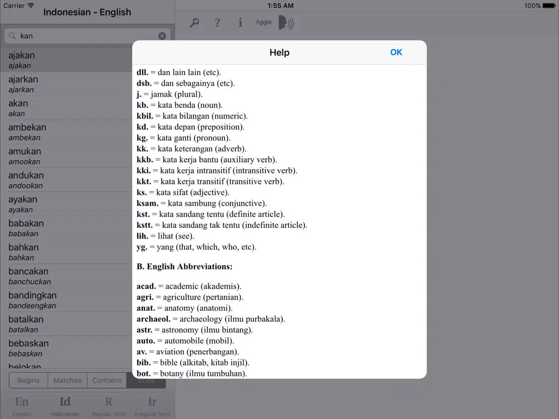 Kamus Lengkap Pro iPad  Ekran Görüntüleri
