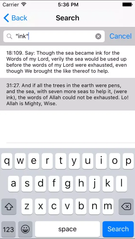 The Holy Quran - English Indonesia Translations Screenshots