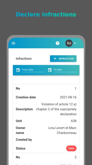 ภาพหน้าจอของ Condo Manager Web App