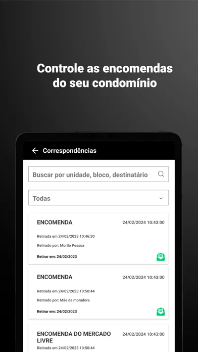 Capturas de tela do SindicoApp - CondominioApp