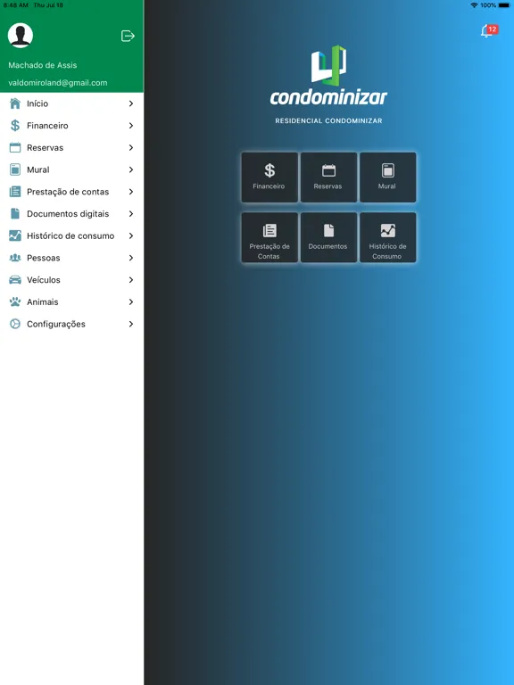 Condominizar Portal Condomínio iPad  Screenshots