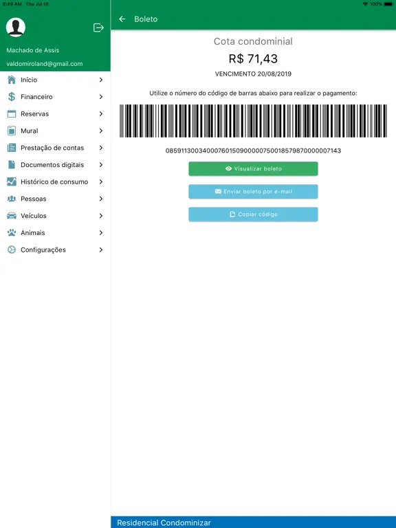 Condominizar Portal Condomínio iPad  Screenshots