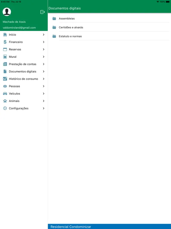 Condominizar Portal Condomínio iPad  Screenshots