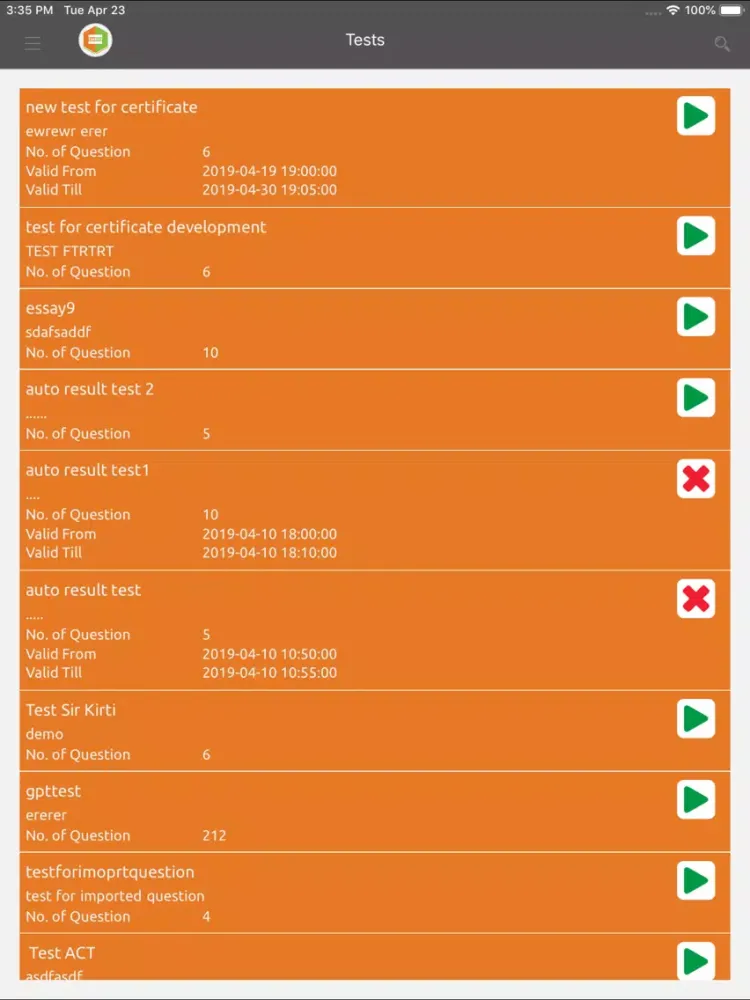 Tangkapan skrin EQuality IAS iPad 
