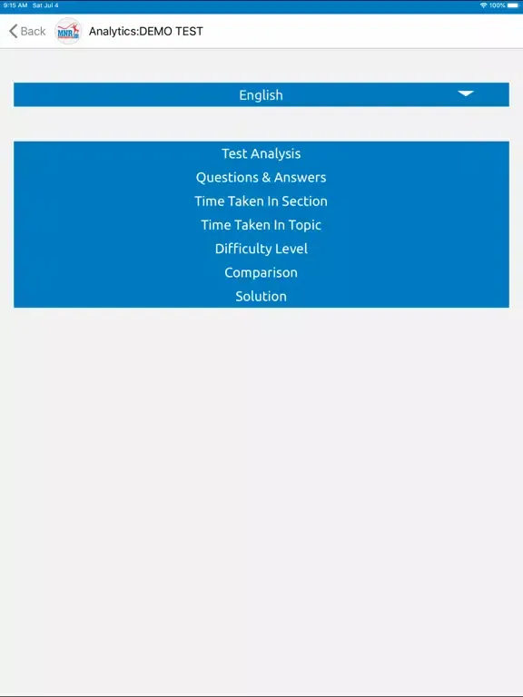 MNR Online Exam iPad  سکرین شاٹس