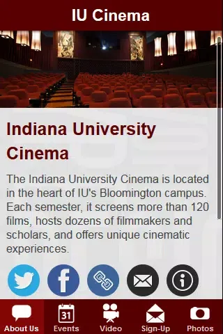 Capturas de tela do IU Cinema