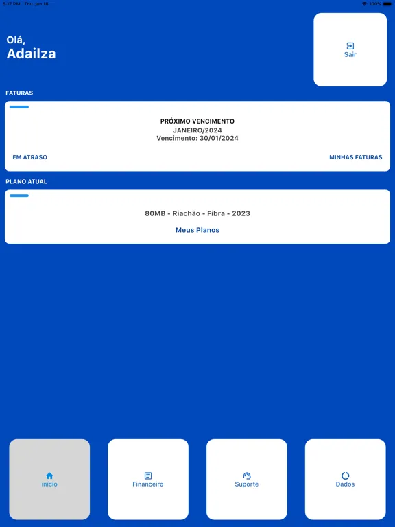 Ảnh chụp màn hình của Conecta Provedor iPad 