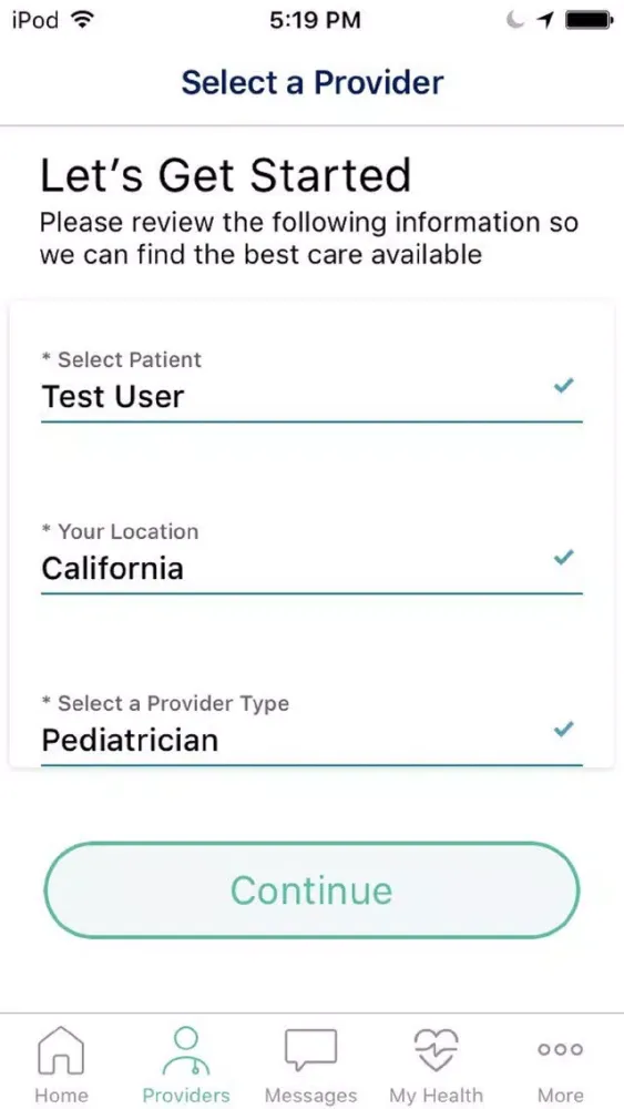 Capturas de pantalla de Cone Health Virtual Visit