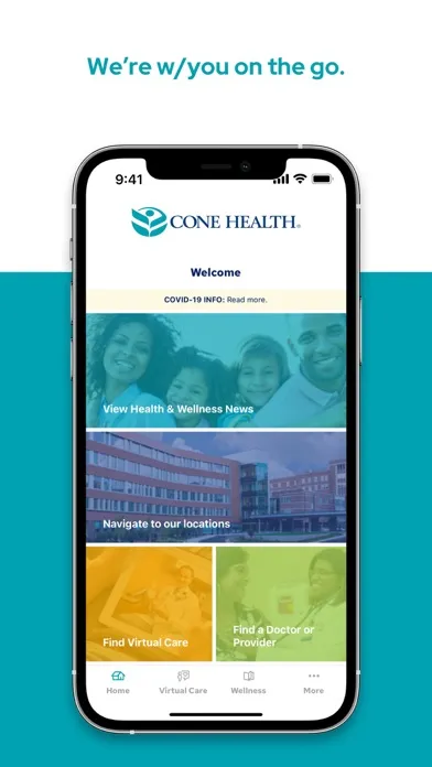 Capturas de tela do myConeHealth