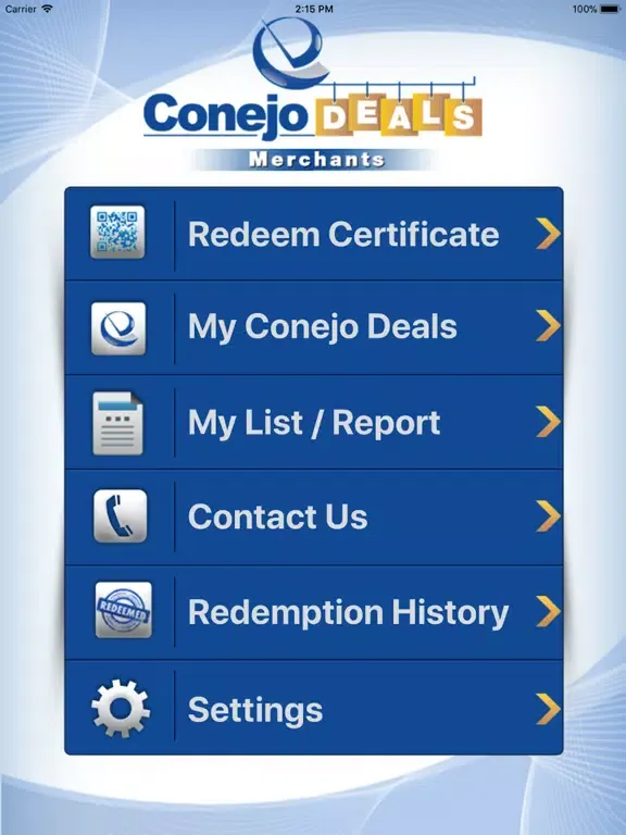 Conejo Deals for Merchants iPad 应用截图