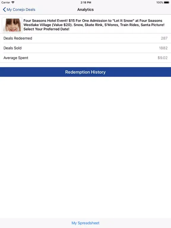 Conejo Deals for Merchants iPad 应用截图