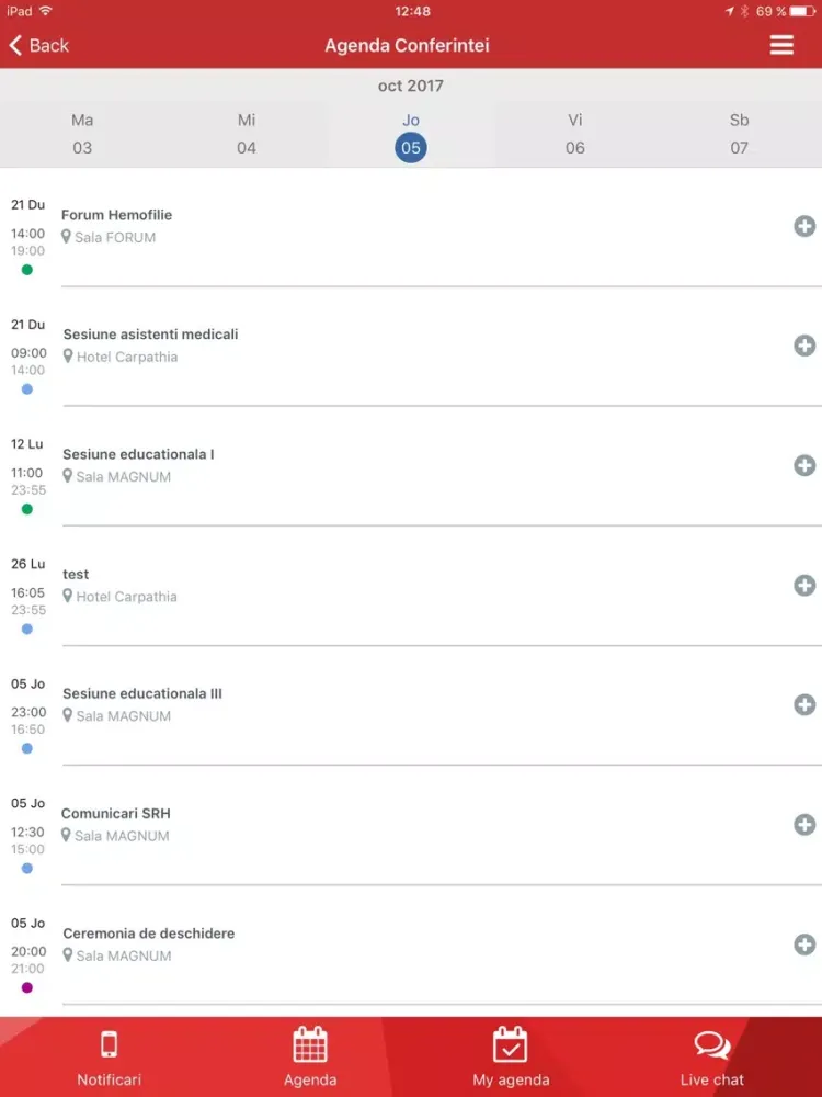 Zrzuty ekranu Conferinta 2017 iPad 