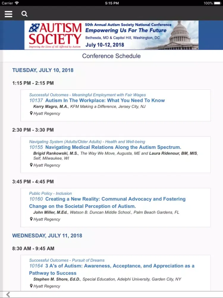 Autism Society's 50th Annual iPad  سکرین شاٹس