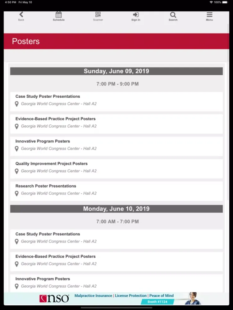 Скриншоты AWHONN 2019 Convention iPad 