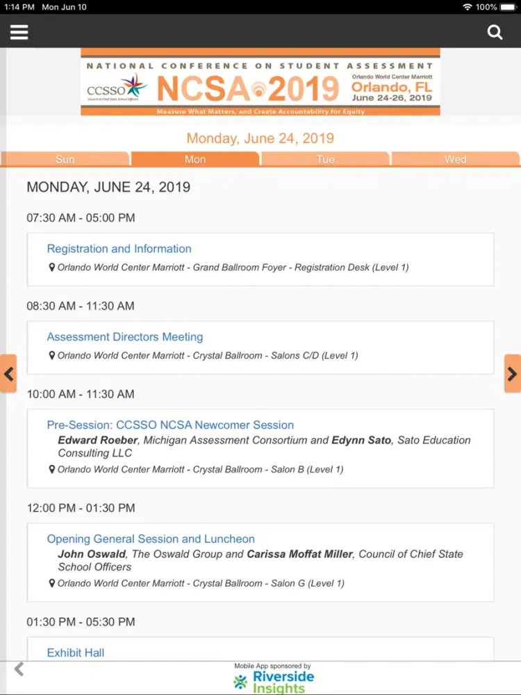 CCSSO 2019 NCSA iPad 應用截圖