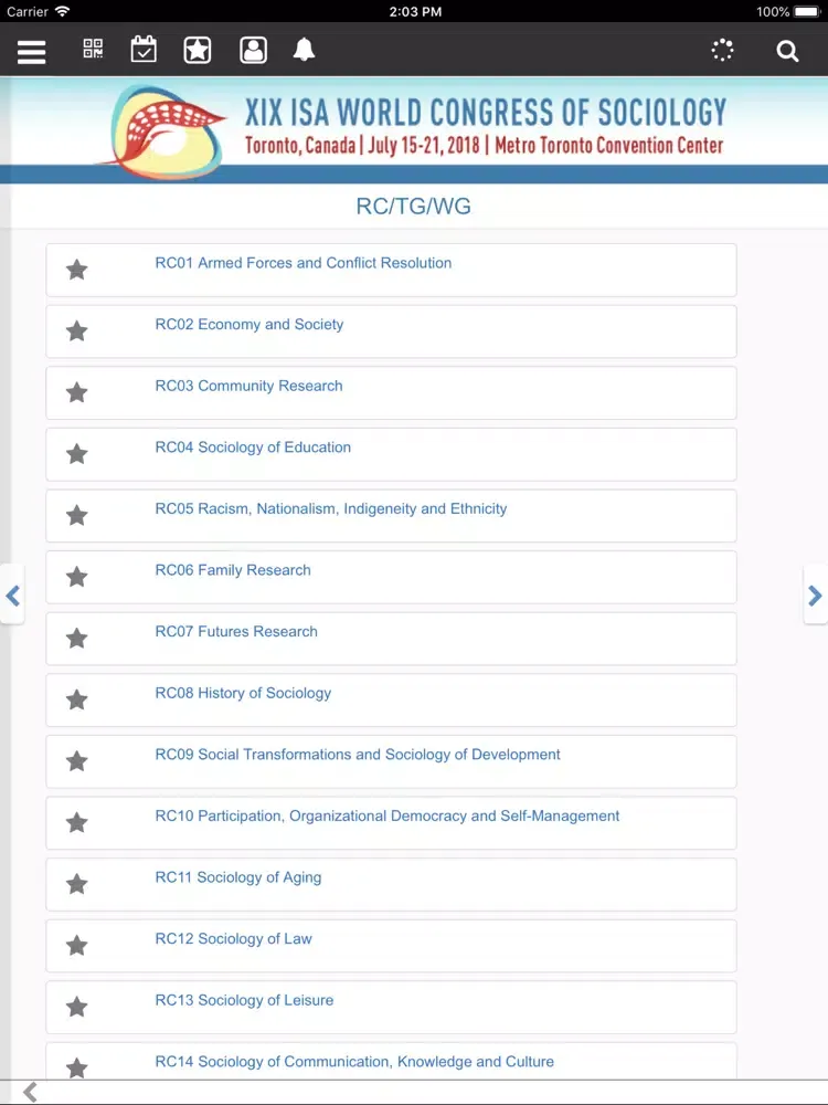 ภาพหน้าจอของ ISA 2018 WCS iPad 