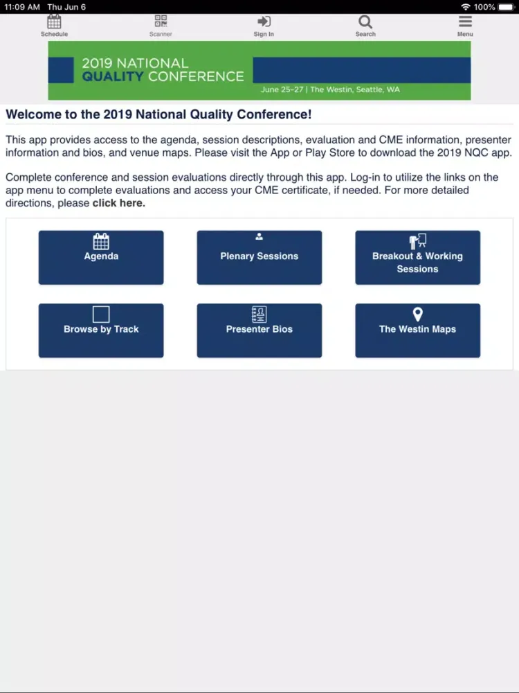 Capturas de pantalla de 2019 NQC iPad 