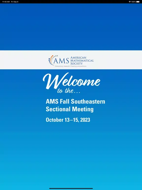 Ảnh chụp màn hình của AMS Fall 2023 Southeastern iPad 