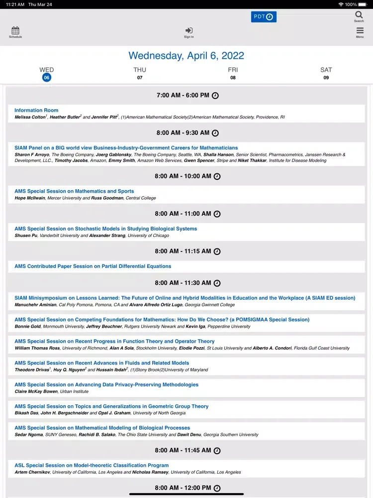 AMS JMM 2022 iPad  Screenshots