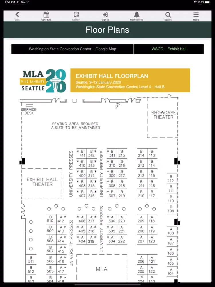 Capturas de tela do MLA 2020 Annual iPad 