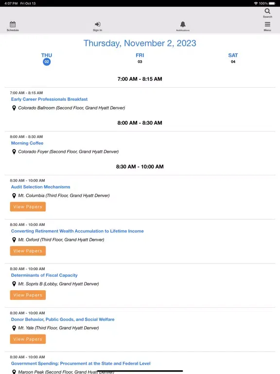 NTA 116th Annual Conference iPad  Screenshots