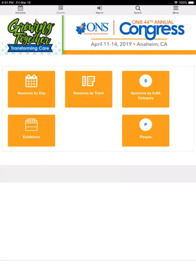 ONS Congress 2019 iPad  スクリーンショット