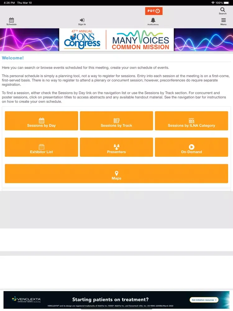 Captures d'écran de ONS Congress 2022 iPad 