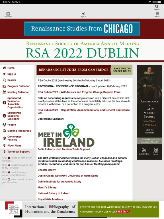 RSA Dublin 2022 iPad  Screenshots