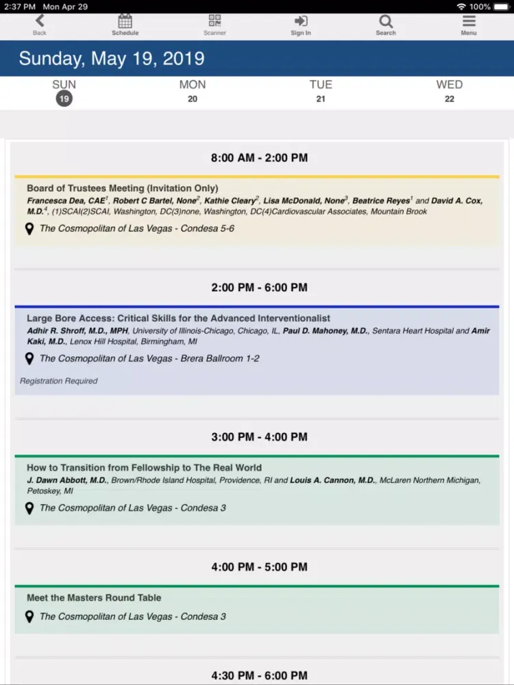 Ảnh chụp màn hình của SCAI 2019 iPad 