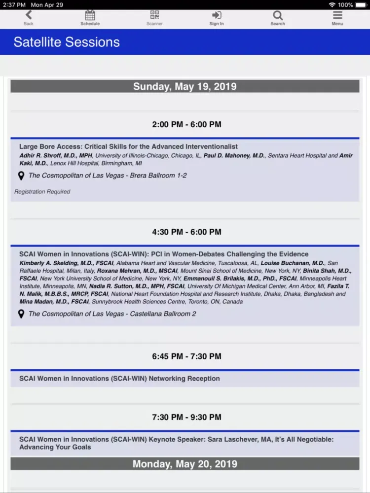 Ảnh chụp màn hình của SCAI 2019 iPad 
