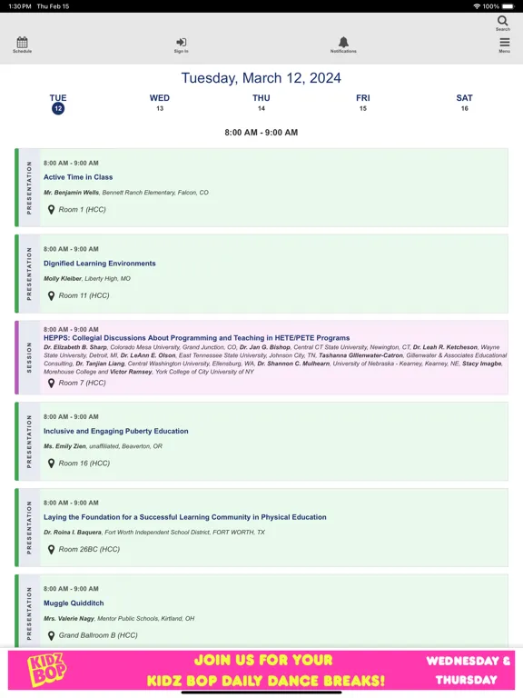 SHAPE America 2024 iPad  Screenshots