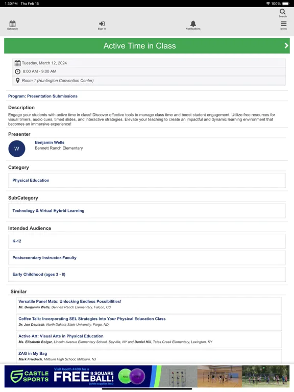SHAPE America 2024 iPad  Screenshots