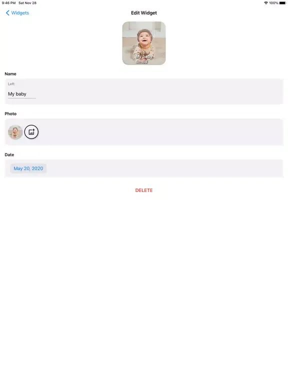 Tangkapan skrin Memorial Widgets iPad 