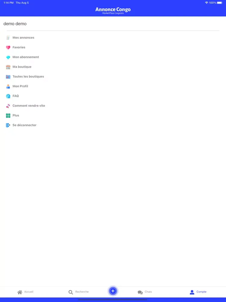 Ảnh chụp màn hình của Annonce Congo iPad 
