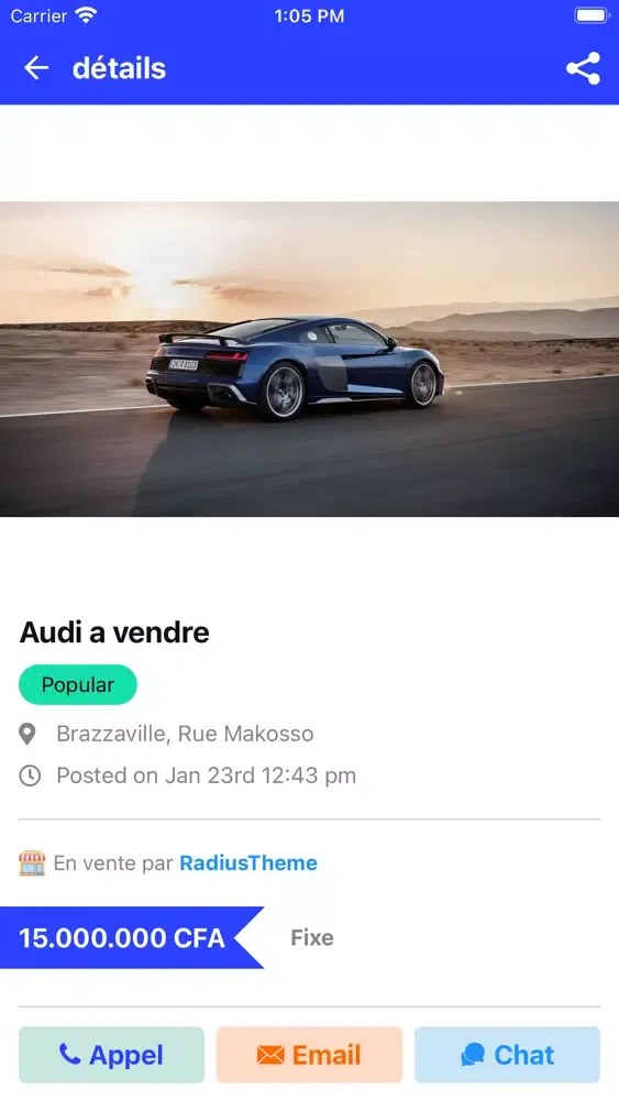 Ảnh chụp màn hình của Annonce Congo