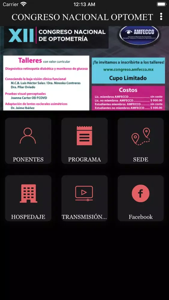 Capturas de pantalla de XII Congreso Nacional AMFECCO