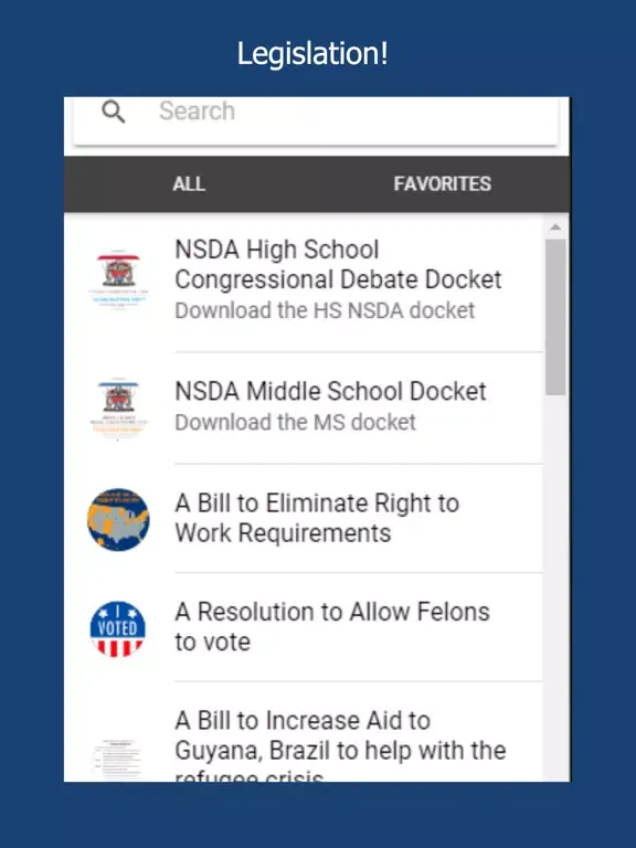 Zrzuty ekranu Congressional Debate iPad 