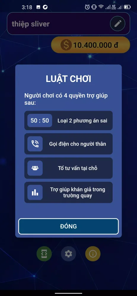 ภาพหน้าจอของ Ai Là Triệu Phú