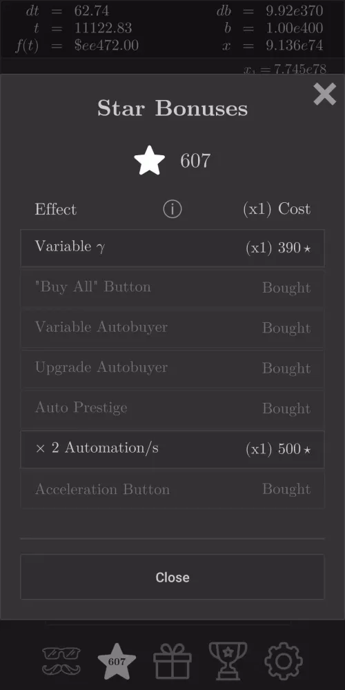 Captures d'écran de Exponential Idle