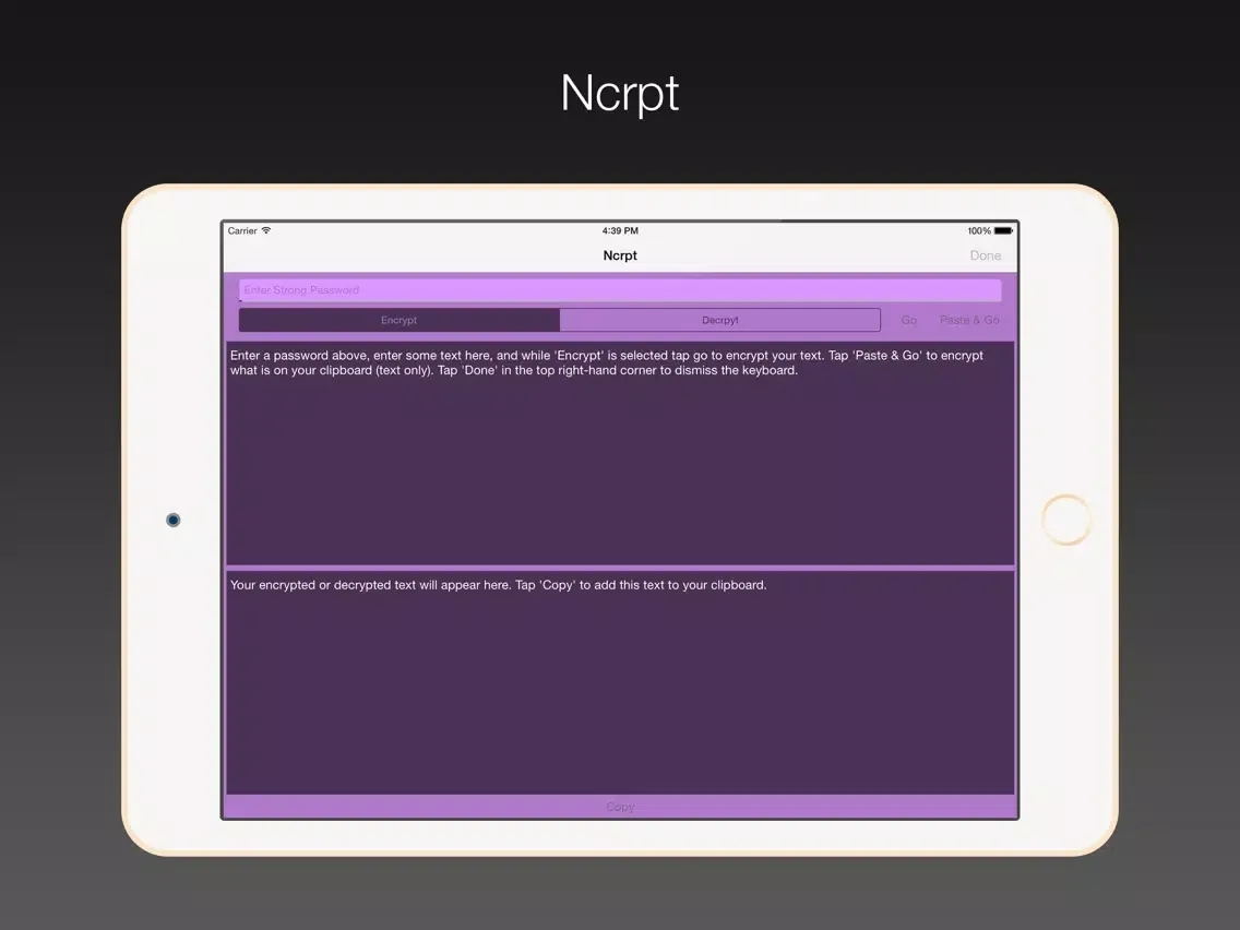 Ncrpt iPad  スクリーンショット