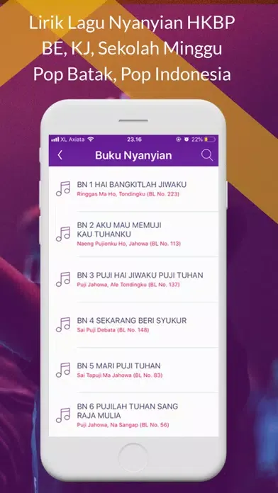 Tangkapan skrin Lagu Rohani