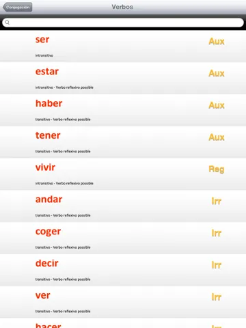 Conjugation : Spanish verbs iPad  スクリーンショット