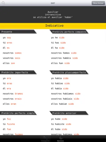 Conjugation : Spanish verbs iPad  スクリーンショット