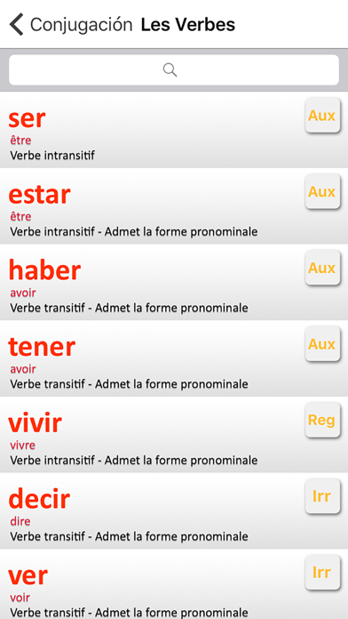 Conjugation : Spanish verbs 스크린샷