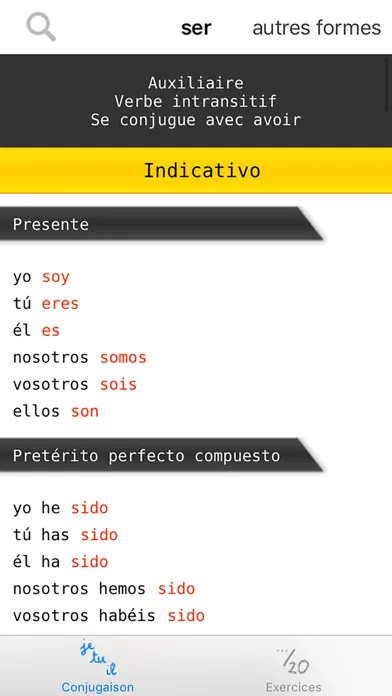 Conjugation : Spanish verbs スクリーンショット